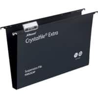 Rexel Crystalfile Heavy Duty Vertical Suspension File 3000081 Foolscap U Base 30 mm Black Polypropylene Pack of 25