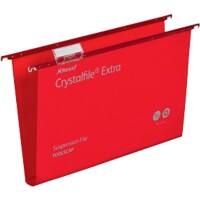 Rexel Crystalfile Heavy Duty Vertical Suspension File 70632 Foolscap U Base 30 mm Red Polypropylene Pack of 25
