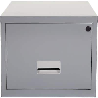 Pierre Henry Maxi Steel Filing Cabinet with 1 Lockable Drawer 400 x 400 x 360 mm Silver