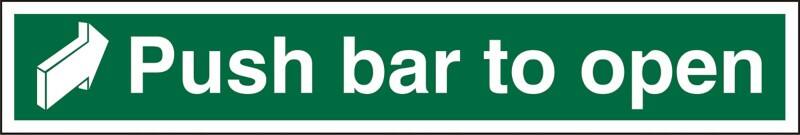 Safety Sign Push Bar Wall Mounted PVC (Polyvinyl Chloride) 60 x 10 cm