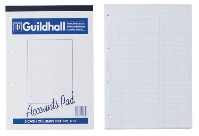 Guildhall Cash Analysis Book A4 2 Cash Columns 60 Pages 60 Sheets