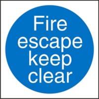 SAV Sign Fire Escape Keep Clear