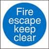 SAV Sign Fire Escape Keep Clear