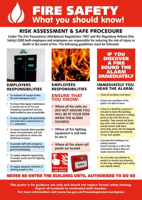 Health & Safety Poster Fire Risk PVC