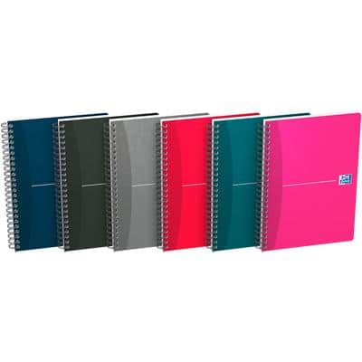 OXFORD Office Essentials A5 Wirebound Assorted Soft Cover Notebook Ruled 180 Pages Pack of 5