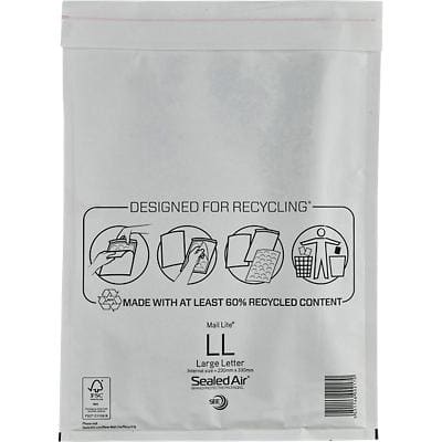 Mail Lite Mailing Bag Non standard White Plain 230 (W) x 330 (H) mm Peel and Seal 112 gsm Pack of 50