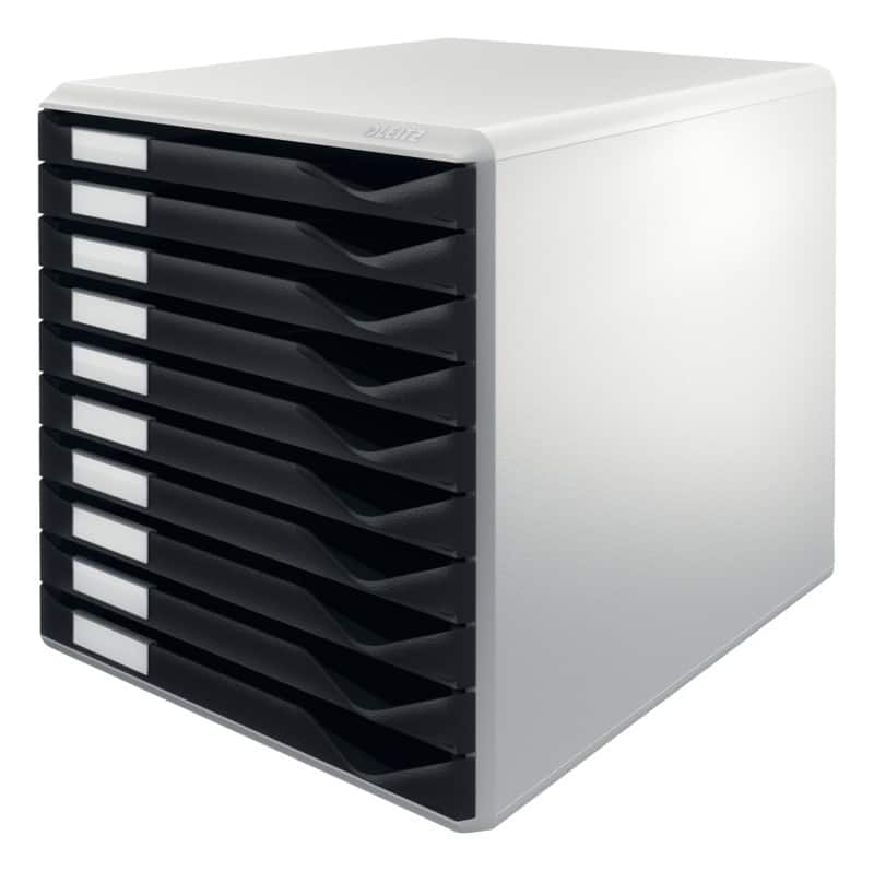 Leitz Drawer System Plastic Black 10 Drawers 28.5 x 35.5 x 29 cm A4
