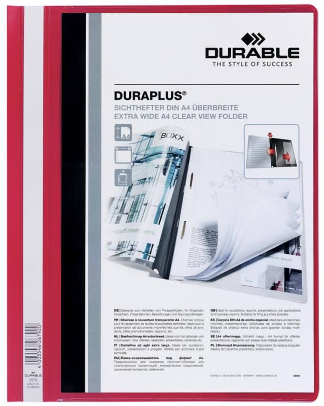 DURABLE Report File 257903 A4+ Red PVC