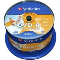 Verbatim DVD-R 16x 4.7 GB Printable Spindle Pack of 50