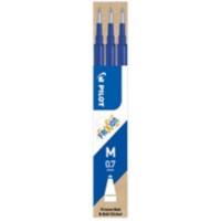 Pilot FriXion Ball Clicker Rollerball Pen Refill 0.35 mm Medium Blue Pack of 3