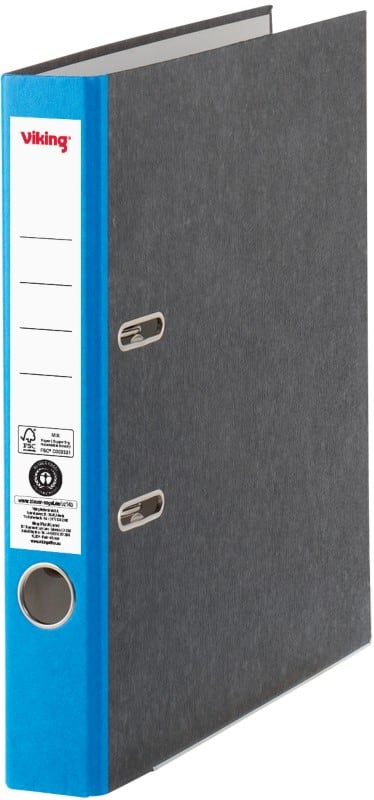 Viking Narrow Lever Arch File A4 50 mm Black, Dark Blue 2 Rings Cardboard Marbled Portrait
