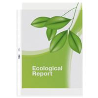 Rexel EcoDesk 90% Recycled Punched Pockets A4 Embossed Transparent 100 Microns Polypropylene 11 Holes 2102242 Pack of 25
