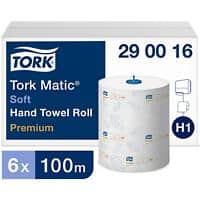 Tork Hand Towels H1 Matic Premium 2 Ply Rolled White 408 Sheets Pack of 6
