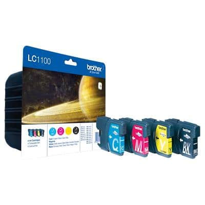 Brother LC1100 VP Original Ink Cartridge Black, Cyan, Magenta, Yellow Pack of 4 Multipack