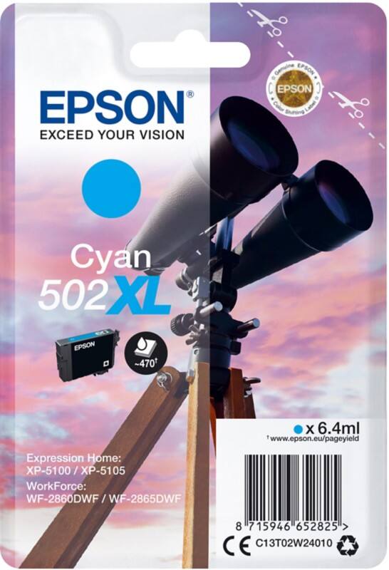 Epson 502XL Original Ink Cartridge C13T02W24010 Cyan
