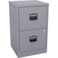 Bisley Filing Cabinet with 2 Lockable Drawers PFA2 Steel 413 x 400 x 672mm Goose Grey