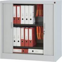 Realspace Tambour Cupboard Lockable with 1 Shelf Metal 1000 x 450 x 1000mm Grey