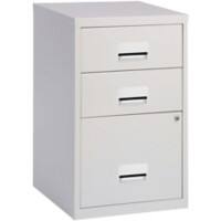 Pierre Henry Steel Filing Cabinet with 3 Lockable Drawers Combi 400 x 400 x 660 mm Silver