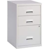 Pierre Henry Steel Filing Cabinet with 3 Lockable Drawers COMBI 400 x 400 x 660 mm Silver