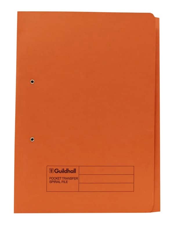 Guildhall Spiral File A4+ Orange Manila 285 gsm Pack of 25
