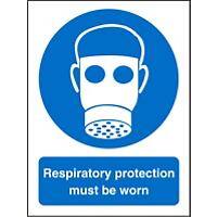 Mandatory Sign Respirator Plastic 20 x 15 cm