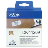 Brother QL Label Roll Authentic DK-11209 DK-11209 Adhesive Black on White 62 x 29 mm 800 Labels