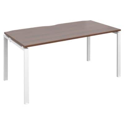 Dams International Rectangular Single Desk with Walnut Melamine Top and White Frame 4 Legs Adapt II 1600 x 800 x 725mm