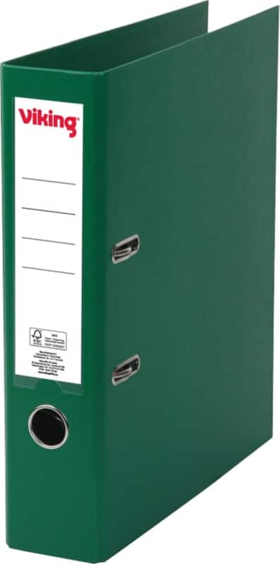 Viking Wide Lever Arch File A4 75 mm Dark Green 2 Rings Plastic Matt Portrait