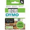 Dymo D1 S0720930 / 53713 Authentic Label Tape Self Adhesive Black Print on White 24 mm x 7m