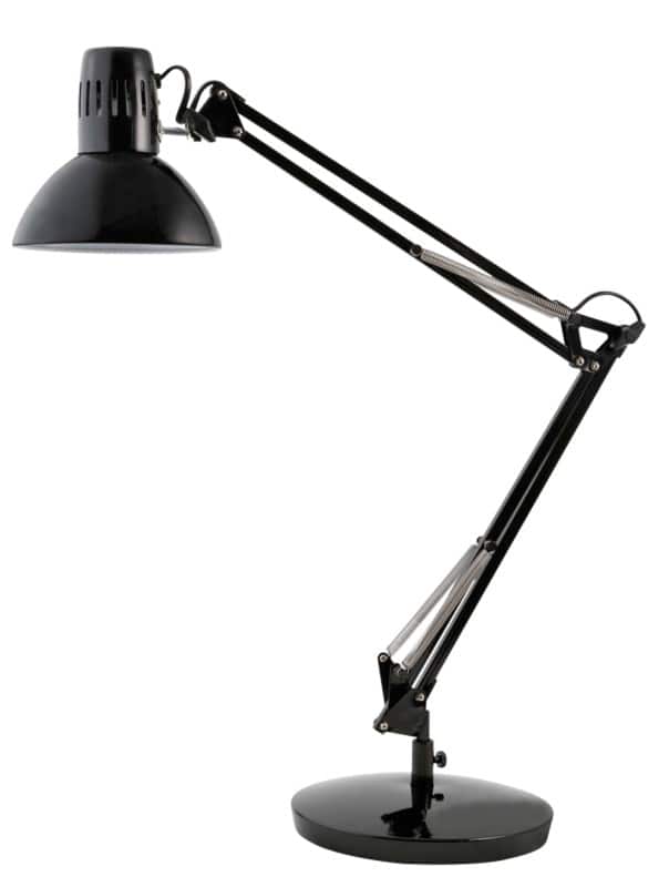 Alba Architect Freestanding Desk Lamp Fluorescent, LED Black Main 260 x 260 x 890 mm