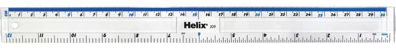 Helix Ruler Plastic 300 mm Transparent 30 cm J09025  