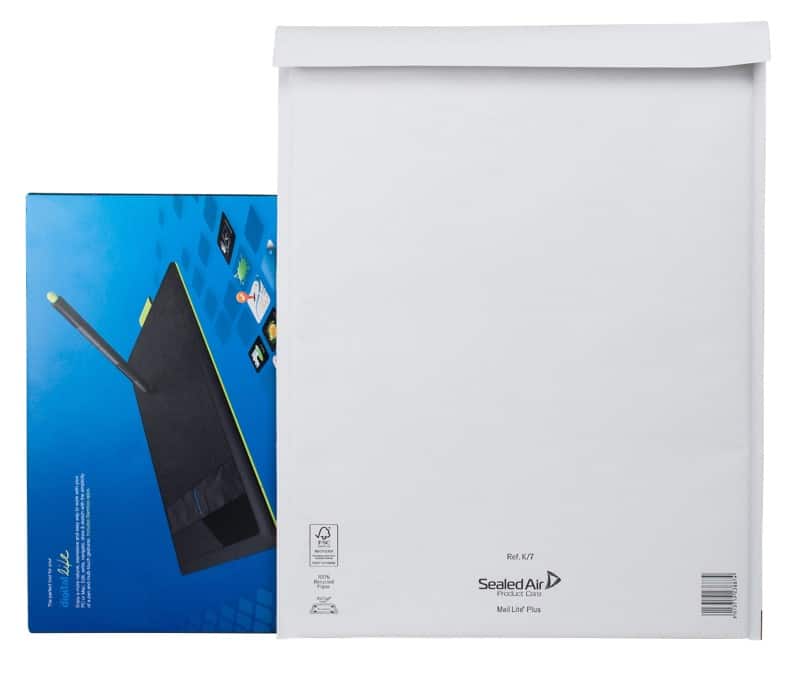 Mail Lite Plus Mailing Bag K/7 White Plain 350 (W) x 470 (H) mm Peel and Seal 124 gsm Pack of 50