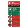 Fire Extinguisher Sign Carbon Dioxide Vinyl 10 x 20 cm