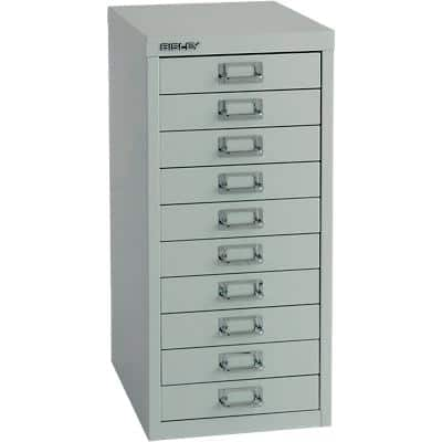 Bisley Steel Multi Drawer Cabinet 10 Drawers 279 x 380 x 590 mm Grey