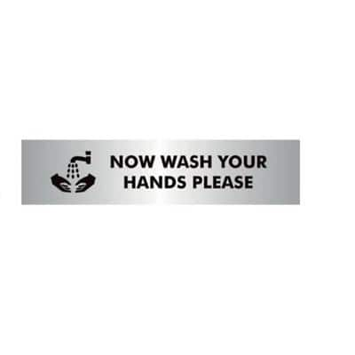 Office Sign Wash Hands PVC 19 x 4.5 cm