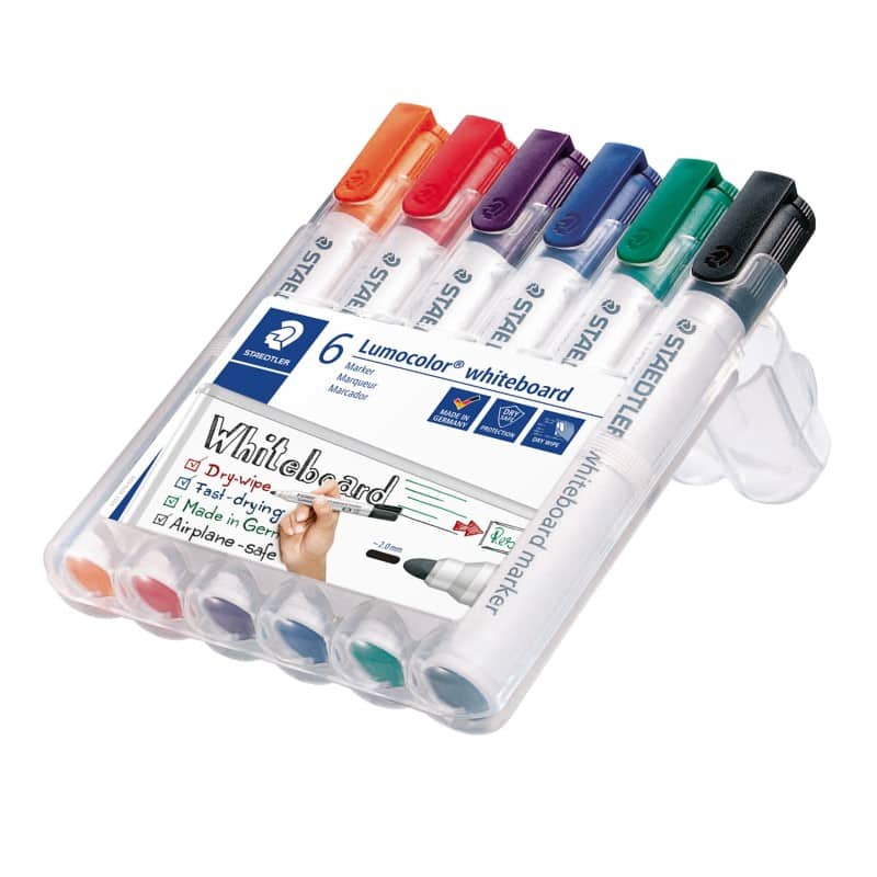 STAEDTLER Non-permanent Whiteboard Marker Assorted Medium Bullet 2 - 2 mm Pack of 6