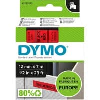 DYMO D1 Labelling Tape Authentic 45017 S0720570 Adhesive Black on Red 12 mm x 7 m