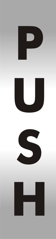 Sign Push Wall Mounted PVC (Polyvinyl Chloride) 4.5 x 19 cm
