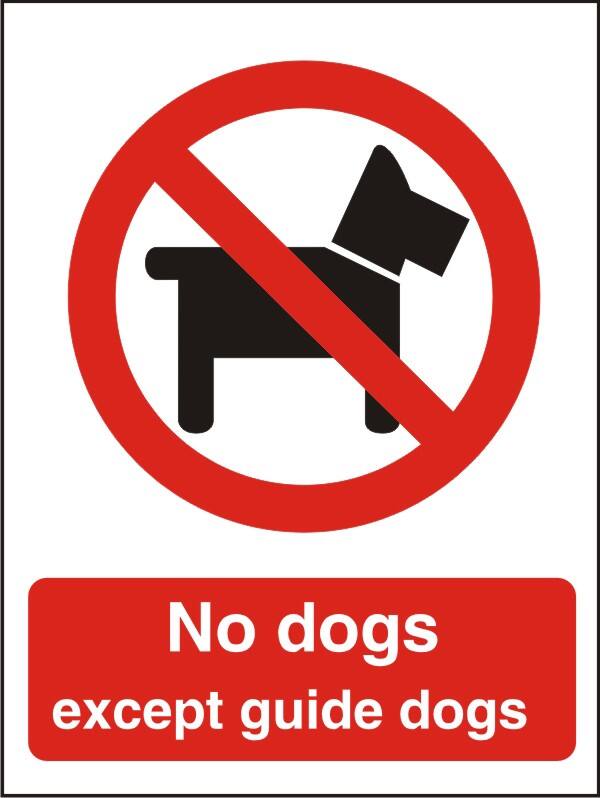 Warning Sign No Dogs Wall Mounted PVC (Polyvinyl Chloride) 15 x 20 cm