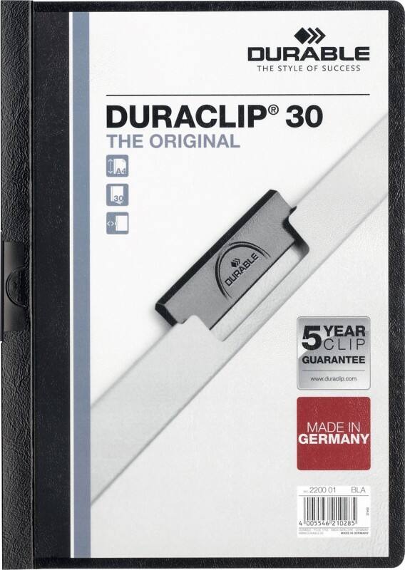 DURABLE Duraclip Clip File 30 Sheets A4 Black
