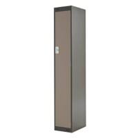 LINK51 Standard Mild Steel Locker with 1 Door Standard Deadlock Lockable with Key 300 x 450 x 1800 mm Coffee & Cream