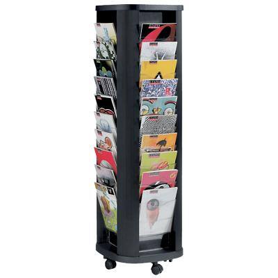 Paperflow Freestanding Mobile Literature Carousel A4 Black