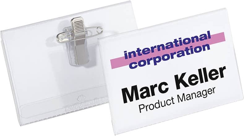 DURABLE Name Badge Combi clip 12.2 x 15.8 x 12.2 cm Plastic Pack of 50