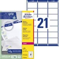 Avery L7160-250 Address Labels Self Adhesive 63.5 x 38.1 mm White 250 Sheets of 21 Labels