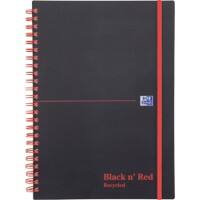 OXFORD Notebook Black n' Red A5 Ruled Spiral Bound PP (Polypropylene) Hardback Black, Red Perforated 140 Pages 70 Sheets