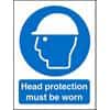 Mandatory Sign Head Protection PVC 15 x 20 cm