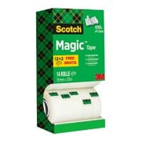 Scotch Magic Tape Transparent 19 mm x 33 m PP (Polypropylene) Pack of 14