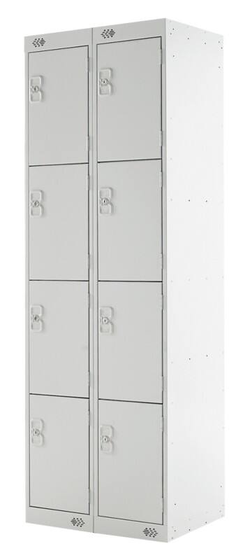 LINK51 Steel Locker 4 Doors 2 nests Key lock 600 x 450 x 1,800 mm Grey