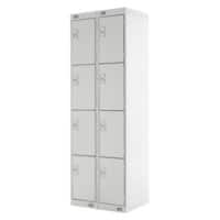 LINK51 Steel Locker 4 Doors Key lock 600 x 450 x 1,800 mm Grey