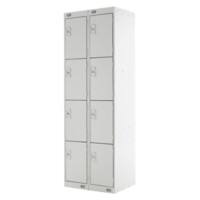 LINK51 Standard Mild Steel Locker with 4 Doors Standard Deadlock Lockable with Key 2 300 x 450 x 1800 mm Grey